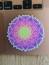 Load image into Gallery viewer, Colorful Mandala Sticker. Rainbow Colourful Mandala Laptop Sticker.