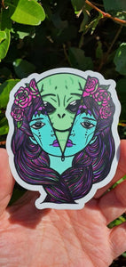 Alien Sticker. Alien 2 Face Sticker. Alien Sticker. Trippy Sticker