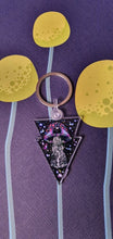 Load image into Gallery viewer, UFO Mushroom Abduction Keychain Keyring.