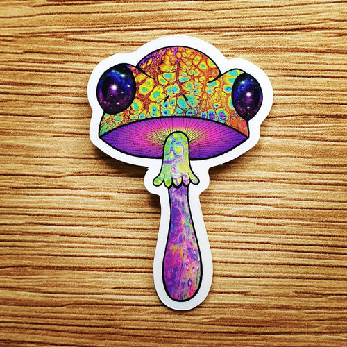 Mushroom Frog Stickers - Trippy sticker. Laptop Sticker.