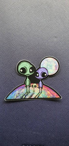 Alien Family Psychedelic Trippy sticker. Waterproof Stickers - High quality Trippy sticker. Laptop sticker.