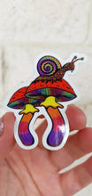 Load image into Gallery viewer, Trippy Snail On Mushrooms Sticker. Waterproof High Quality Stickers. Trippy Sticker. Snail Sticker. Mushroom Sticker. Laptop Sticker