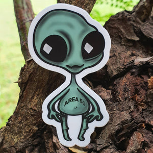 Alien Area 51 Sticker. Waterproof Stickers - Trippy sticker. Laptop Sticker.