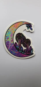 Moon Crystal Mushroom Sticker. Waterproof Stickers - Trippy sticker. Laptop Sticker.