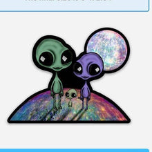 Load image into Gallery viewer, Alien Family Psychedelic Trippy sticker. Waterproof Stickers - High quality Trippy sticker. Laptop sticker.