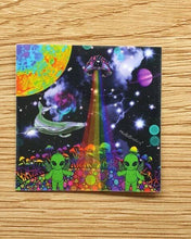 Load image into Gallery viewer, Alien Babies On Planet Trippy Sticker. UV indoor / outdoor Stickers - Laptop sticker. Flask sticker