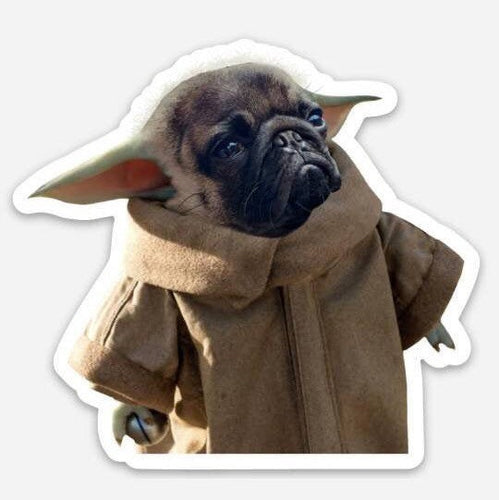 Pug Sticker. Baby Yoda Sticker. Pug Dog Sticker. Laptop Stickers