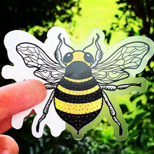 Load image into Gallery viewer, Clear Bee Sticker. Waterproof Bee Sticker. Laptop Sticker. Bee Kind. Save The Bees. High quality Sticker