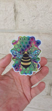 Load image into Gallery viewer, Glitter Holographic Bee Sticker. Save The Bees Sticker.