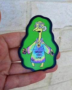 Trippy Burns Magnet. Vinyl Fridge Magnet