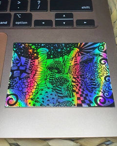 Holographic Mushroom Sticker | Trippy Artwork.