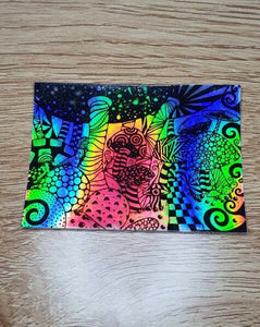 Holographic Mushroom Sticker | Trippy Artwork.