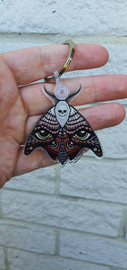 Moth Keychain Keyring.