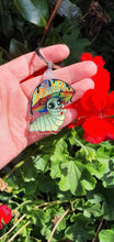 Load image into Gallery viewer, Caterpillar Keychain Keyring. Mushroom Trippy Artwork. Cool Keychain Keyring