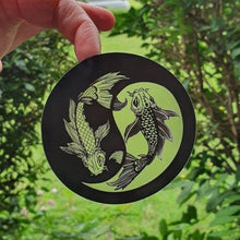 Load image into Gallery viewer, Clear Koi Fish Sticker. Yin Yang Sticker. Laptop Sticker. Flask Sticker. High quality Waterproof Trippy Sticker