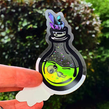 Load image into Gallery viewer, Clear Alien Bottle Sticker. Waterproof Alien Sticker. Laptop Sticker. Water Bottle Sticker. High quality Trippy Sticker