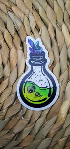 Clear Alien Bottle Sticker. Waterproof Alien Sticker. Laptop Sticker. Water Bottle Sticker. High quality Trippy Sticker