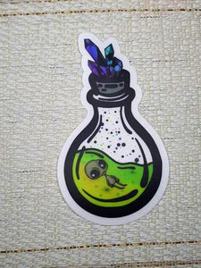 Clear Alien Bottle Sticker. Waterproof Alien Sticker. Laptop Sticker. Water Bottle Sticker. High quality Trippy Sticker