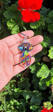 Load image into Gallery viewer, Alien Octopus Keychain Keyring. Mushroom Psychedelics. Trippy Alien