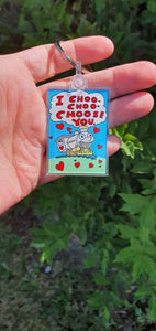 I Choo Choo Choose You Keychain Keyring.