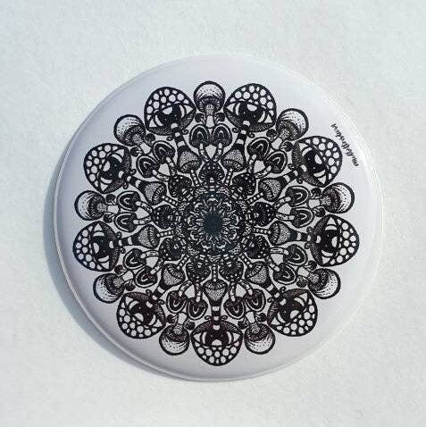 Mushroom Mandala Sticker. Epoxy Sticker. Puffy Sticker.