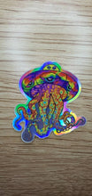 Load image into Gallery viewer, Alien Octopus UFO. Holographic Stickers. Psychedelic Trippy sticker. UV Stickers - High quality Trippy sticker. Laptop sticker.