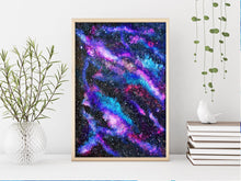 Load image into Gallery viewer, Galaxy Painting Print | Trippy Cosmic Art Poster | Psychedelic Art | Abstract Painting (unframed)