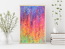 Load image into Gallery viewer, Fluorescent Rain Painting Print | Cool Art Poster | Psychedelic Art | Trippy Abstract Painting (unframed)