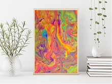 Load image into Gallery viewer, Rainbow Ice Cream Painting Print | Cool Art Poster | Psychedelic Art | Trippy Abstract Painting (unframed)