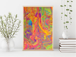 Rainbow Ice Cream Painting Print | Cool Art Poster | Psychedelic Art | Trippy Abstract Painting (unframed)