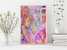 Load image into Gallery viewer, Mother Of Pearl Painting Print | Cool Art Poster | Psychedelic Art | Trippy Abstract Painting (unframed)