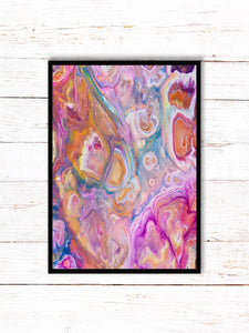 Mother Of Pearl Painting Print | Cool Art Poster | Psychedelic Art | Trippy Abstract Painting (unframed)