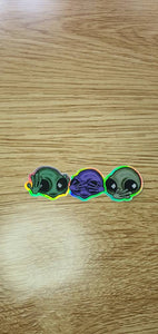 3 Wise Aliens Holographic Sticker. Psychedelic Trippy sticker. UV Stickers - High quality Trippy sticker. Laptop sticker.