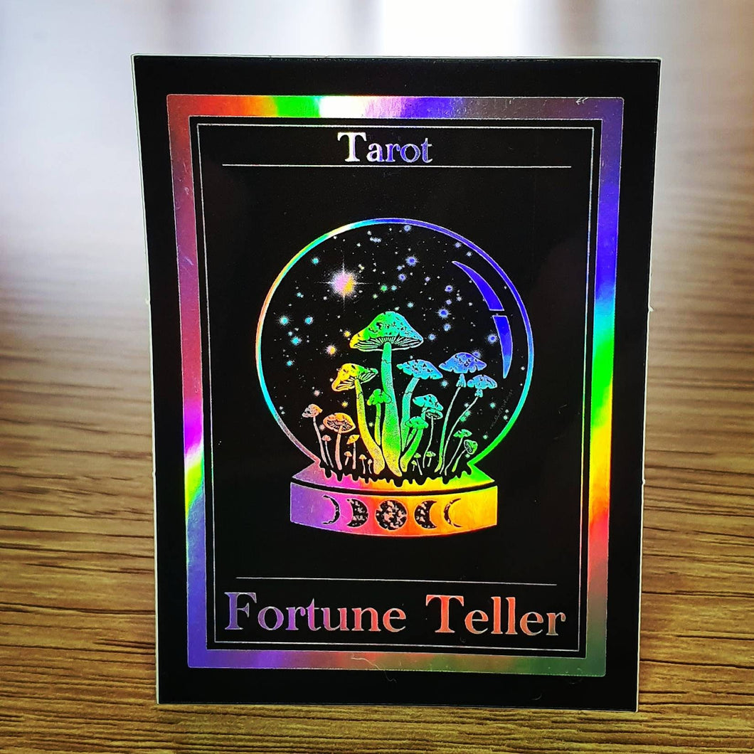 Tarot Card Holographic Sticker. Crystal Ball Sticker. Mushroom Sticker. Waterproof Stickers. High quality Trippy Stickers. Laptop Sticker.