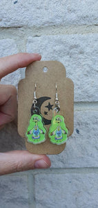 Trippy Burns Earrings. Alien Burns. Mushroom Psychedelics. Hippy Burns Jewelry