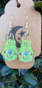 Trippy Burns Earrings. Alien Burns. Mushroom Psychedelics. Hippy Burns Jewelry