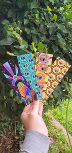 Double Sides Bookmarks. Alien or Bee Design.