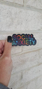 Social Anxiety Sticker. Rainbow Vinyl Waterproof Sticker . Laptop Sticker Water Bottle Sticker.