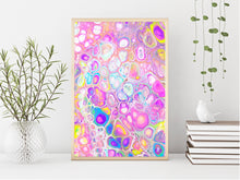 Load image into Gallery viewer, Unicorn Cells Painting Print | Trippy Art Poster | Psychedelic Art | Abstract Painting (unframed)