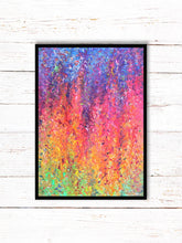 Load image into Gallery viewer, Fluorescent Rain Painting Print | Cool Art Poster | Psychedelic Art | Trippy Abstract Painting (unframed)