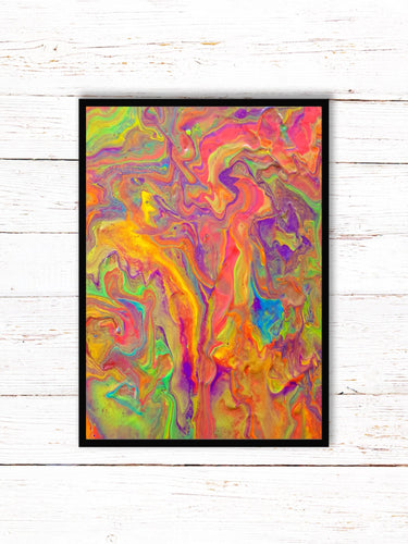 Rainbow Ice Cream Painting Print | Cool Art Poster | Psychedelic Art | Trippy Abstract Painting (unframed)