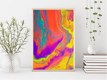 Load image into Gallery viewer, Retro Electric Painting Print | Cool Art Poster | Psychedelic Art | Trippy Abstract Painting (unframed)