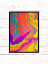 Load image into Gallery viewer, Retro Electric Painting Print | Cool Art Poster | Psychedelic Art | Trippy Abstract Painting (unframed)