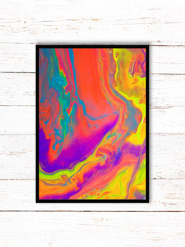 Retro Electric Painting Print | Cool Art Poster | Psychedelic Art | Trippy Abstract Painting (unframed)