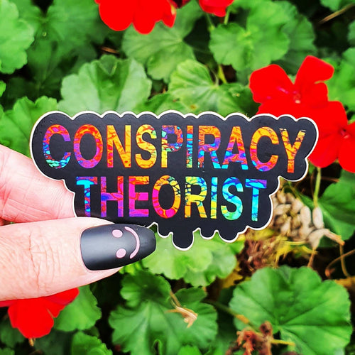 Conspiracy Theorist Sticker. Rainbow Vinyl Waterproof Sticker . Laptop Sticker Water Bottle Sticker.