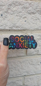 Social Anxiety Sticker. Rainbow Vinyl Waterproof Sticker . Laptop Sticker Water Bottle Sticker.