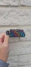 Load image into Gallery viewer, Social Anxiety Sticker. Rainbow Vinyl Waterproof Sticker . Laptop Sticker Water Bottle Sticker.