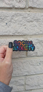 Social Anxiety Sticker. Rainbow Vinyl Waterproof Sticker . Laptop Sticker Water Bottle Sticker.