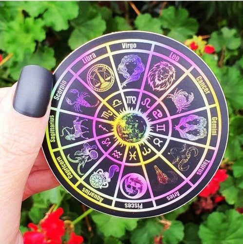 Circle Zodiac Signs Sticker. Star Sign Stickers. Waterproof Vinyl Sticker. Laptop Slaps Water bottle Sticker