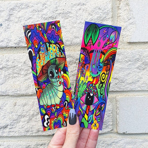 Alien and Mushrooms or Caterpillar and Sloth Design Bookmarks